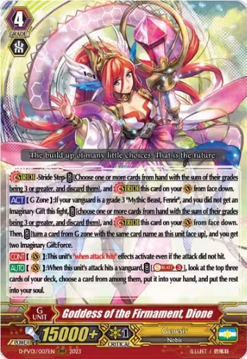 Goddess of the Firmament, Dione (D-PV01/007EN), D-PV01: History Collection — Vanguard card price