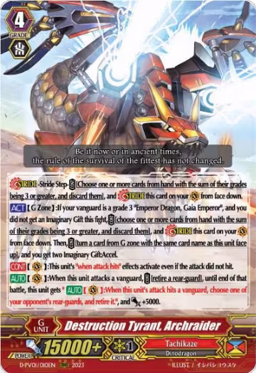 Destruction Tyrant, Archraider (D-PV01/010EN), D-PV01: History Collection — Vanguard card price