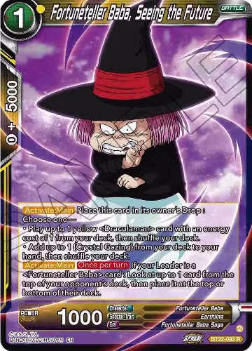 Fortuneteller Baba, Seeing the Future (BT22-093), Critical Blow — DB Super card price