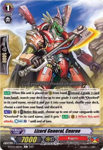 Lizard General, Conroe (D-PV01/186EN), D-PV01: History Collection — Vanguard card price