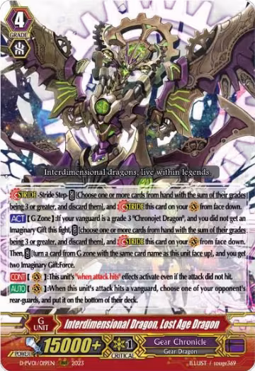 Interdimensional Dragon, Lost Age Dragon (D-PV01/019EN), D-PV01: History Collection — Vanguard card price