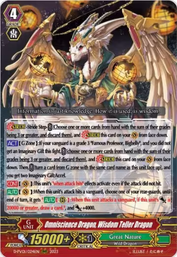 Omniscience Dragon, Wisdom Teller Dragon (D-PV01/024EN), D-PV01: History Collection — Vanguard card price