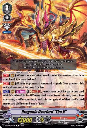 Dragonic Overlord "The X" (D-PV01/224EN), D-PV01: History Collection — Vanguard card price