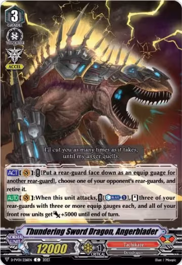 Thundering Sword Dragon, Angerblader (D-PV01/226EN), D-PV01: History Collection — Vanguard card price