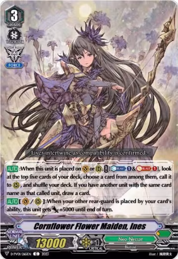 Cornflower Flower Maiden, Ines (D-PV01/265EN), D-PV01: History Collection — Vanguard card price