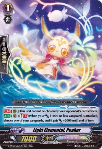 Light Elemental, Peaker (D-PV01/027EN), D-PV01: History Collection — Vanguard card price