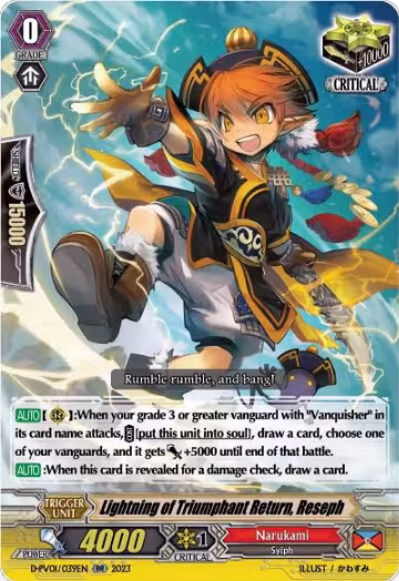 Lightning of Triumphant Return, Reseph (D-PV01/039EN), D-PV01: History Collection — Vanguard card price