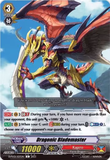 Dragonic Blademaster (D-PV01/107EN), D-PV01: History Collection — Vanguard card price