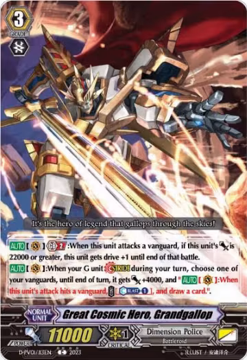 Great Cosmic Hero, Grandgallop (D-PV01/113EN), D-PV01: History Collection — Vanguard card price