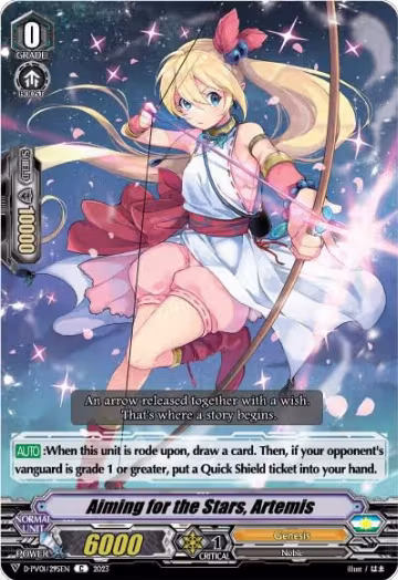 Aiming for the Stars, Artemis (D-PV01/295EN), D-PV01: History Collection — Vanguard card price