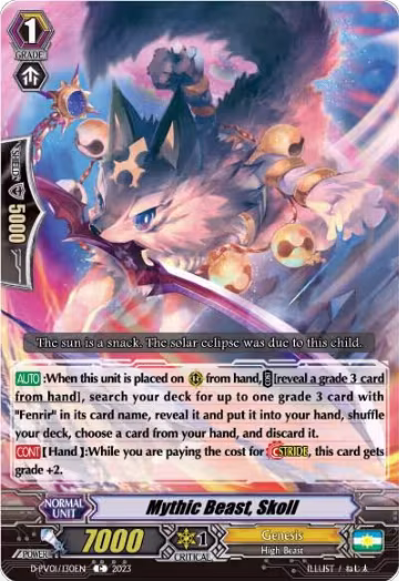 Mythic Beast, Skoll (D-PV01/130EN), D-PV01: History Collection — Vanguard card price