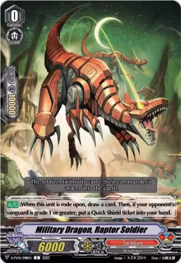 Military Dragon, Raptor Soldier (D-PV01/298EN), D-PV01: History Collection — Vanguard card price