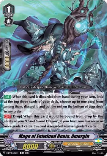 Mage of Entwined Roots, Amergin (D-PV01/316EN), D-PV01: History Collection — Vanguard card price