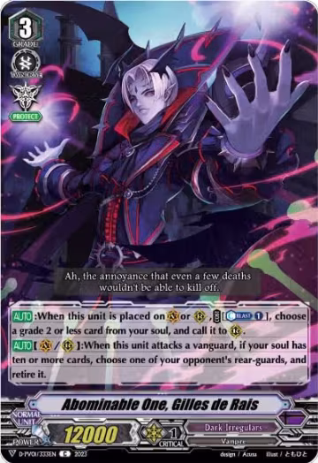 Abominable One, Gilles de Rais (D-PV01/333EN), D-PV01: History Collection — Vanguard card price