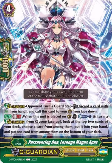 Persevering One, Lozenge Magus Apex (D-PV01/078EN), D-PV01: History Collection — Vanguard card price