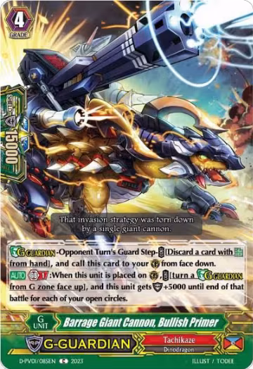 Barrage Giant Cannon, Bullish Primer (D-PV01/085EN), D-PV01: History Collection — Vanguard card price
