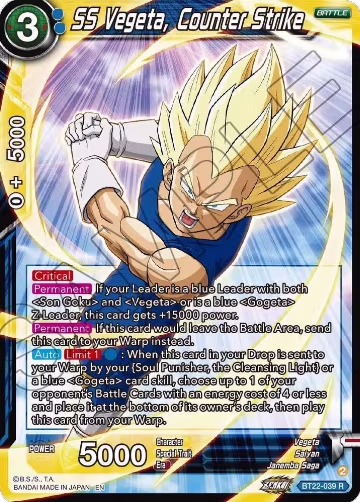 SS Vegeta, Counter Strike (BT22-039), Critical Blow — DB Super card price