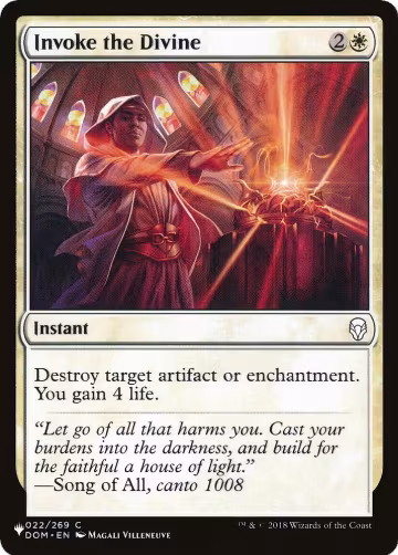 Invoke the Divine (22), The List Reprints — Magic card price