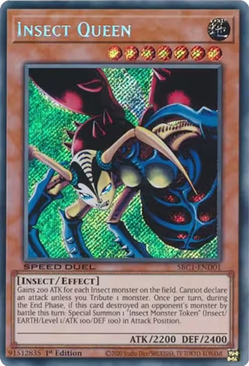 Insect Queen (Secret Rare) (SBC1-END01), Speed Duel: Streets of Battle City — Yu-Gi-Oh! card price