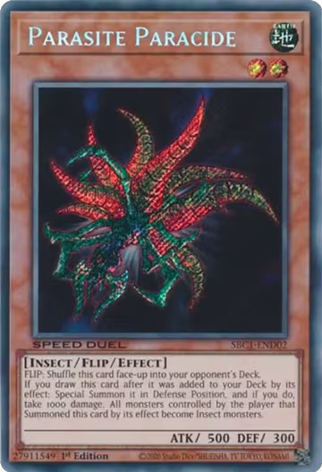 Parasite Paracide (Secret Rare) (SBC1-END02), Speed Duel: Streets of Battle City — Yu-Gi-Oh! card price