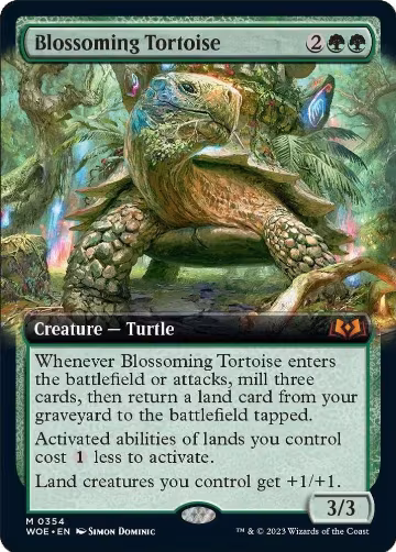 Blossoming Tortoise (Extended Art) (354), Wilds of Eldraine — Magic card price