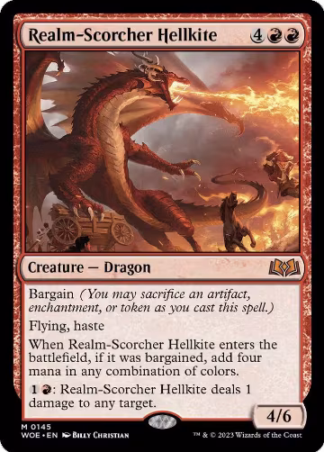 Realm-Scorcher Hellkite (145), Wilds of Eldraine — Magic card price
