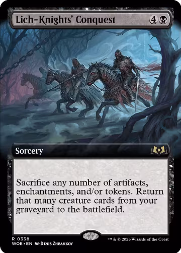 Lich-Knights' Conquest (Extended Art) (338), Wilds of Eldraine — Magic card price