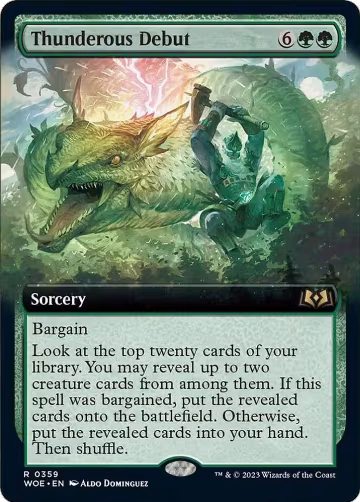 Thunderous Debut (Extended Art) (359), Wilds of Eldraine — Magic card price