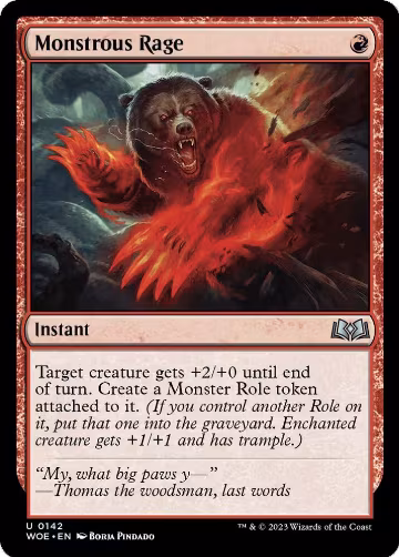 Monstrous Rage (142), Wilds of Eldraine — Magic card price