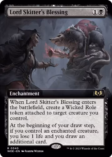 Lord Skitter's Blessing (Extended Art) (340), Wilds of Eldraine — Magic card price