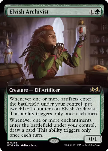 Elvish Archivist (Extended Art) (355), Wilds of Eldraine — Magic card price