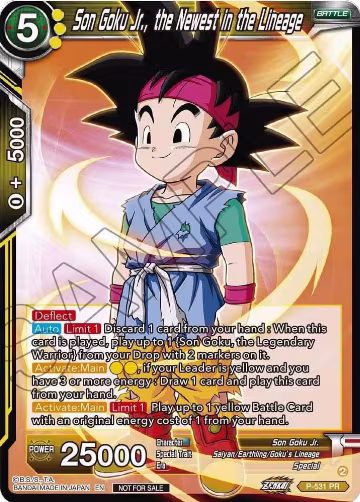 Son Goku Jr., the Newest in the Lineage (Zenkai Series Tournament Pack Vol.5) (P-531), Tournament Promotion Cards — DB Super card price