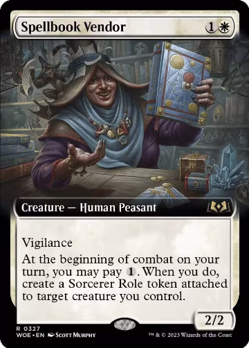Spellbook Vendor (Extended Art) (327), Wilds of Eldraine — Magic card price