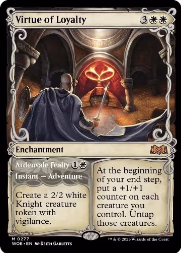 Virtue of Loyalty (Showcase) (277), Wilds of Eldraine — Magic card price