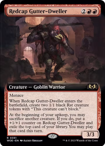 Redcap Gutter-Dweller (Extended Art) (351), Wilds of Eldraine — Magic card price