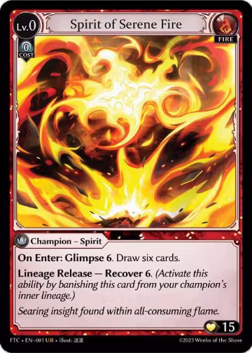 Spirit of Serene Fire (001), Fractured Crown — Grand Archive card price