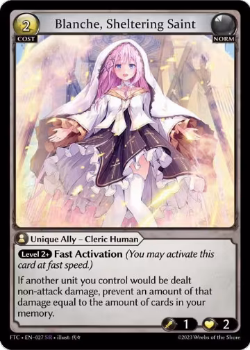Blanche, Sheltering Saint (027), Fractured Crown — Grand Archive card price