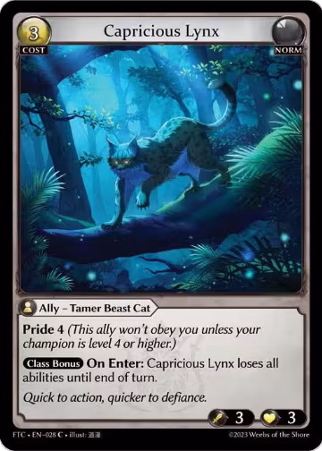 Capricious Lynx (028), Fractured Crown — Grand Archive card price