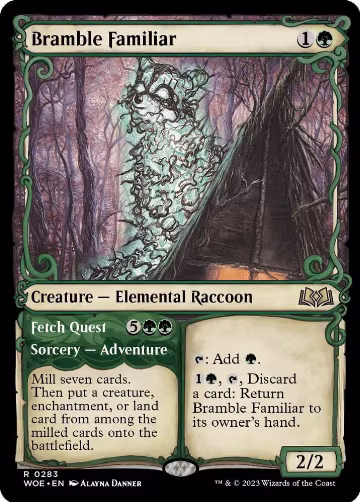 Bramble Familiar (Showcase) (283), Wilds of Eldraine — Magic card price