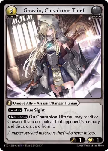 Gawain, Chivalrous Thief (034), Fractured Crown — Grand Archive card price