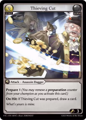 Thieving Cut (049), Fractured Crown — Grand Archive card price