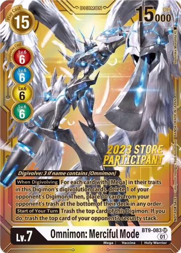 Omnimon: Merciful Mode (2023 Store Participant) (BT9-083 SR), X Record — Digimon card price