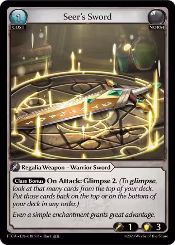 Seer's Sword (018), Fractured Crown — Grand Archive card price
