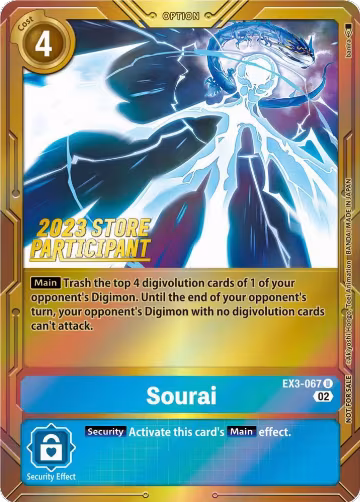 Sourai (2023 Store Participant) (EX3-067 U), Draconic Roar — Digimon card price