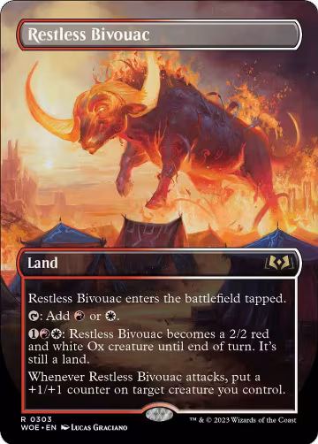 Restless Bivouac (Borderless) (303), Wilds of Eldraine — Magic card price
