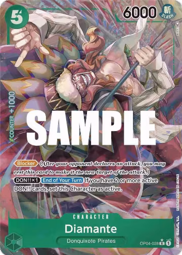 Diamante (Alternate Art) (OP04-028), Kingdoms of Intrigue — One Piece card price