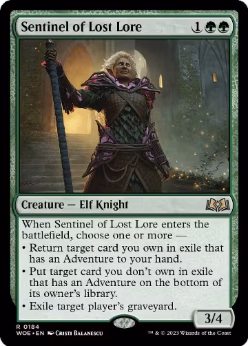 Sentinel of Lost Lore (184), Wilds of Eldraine — Magic card price