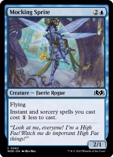 Mocking Sprite (62), Wilds of Eldraine — Magic card price