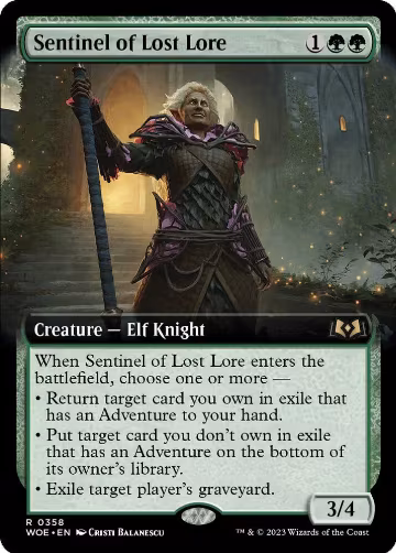 Sentinel of Lost Lore (Extended Art) (358), Wilds of Eldraine — Magic card price