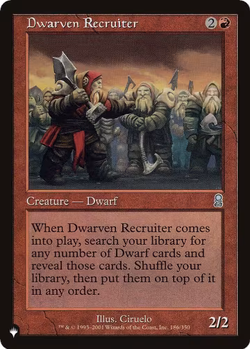 Dwarven Recruiter (186/350), The List Reprints — Magic card price